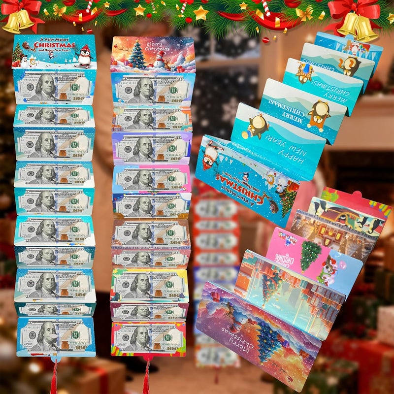 Pittera (2 Pack) unique christmas cash gift envelopes for cash 10 slots, unusual christmas money holders for gifts envelopes cardbooklet, xmas money envelopes for ideas gift card book - Image 3